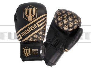 Rękawice bokserskie Masters RPU-20 black-gold - skóra syntetyczna