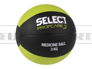 3kg - Piłka lekarska gumowa SELECT czarno-limonkowa